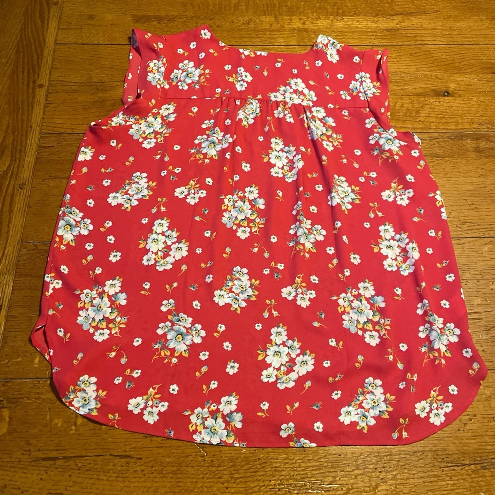 Loft Petite Floral Red women’s Top - Picture 4 of 4